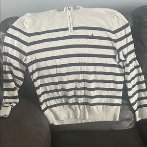 Men's Striped Gray and Navy blue Sweater